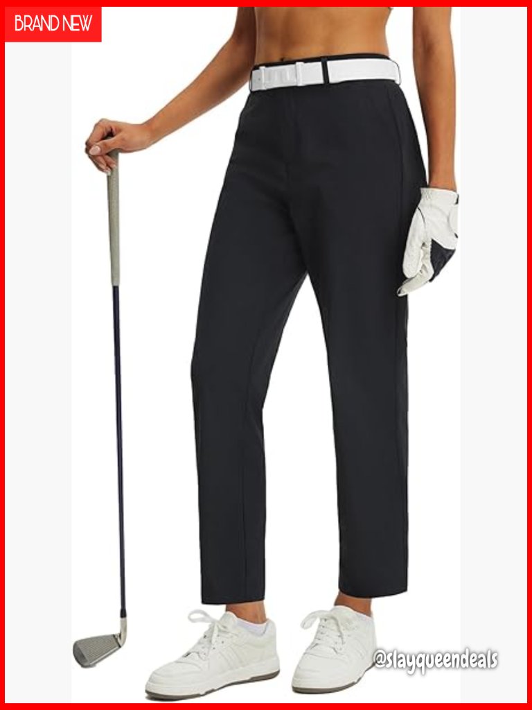 Women's Straight Leg Golf Pants With Pockets Stretch Upf 50+ Travel Work
